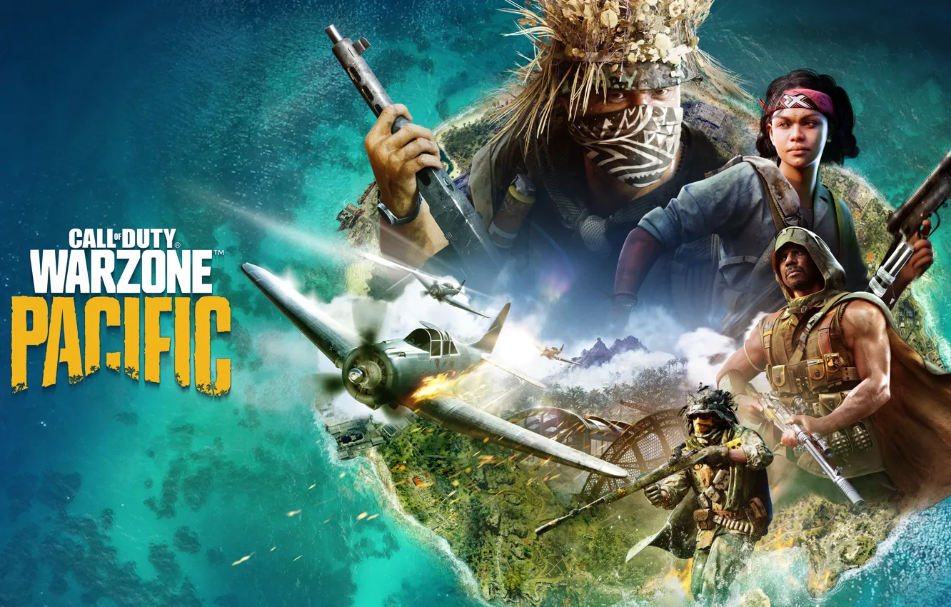 Photo wallpaper weapons, soldiers, game, the plane, Raven Software, Call of Duty: Warzone Pacific