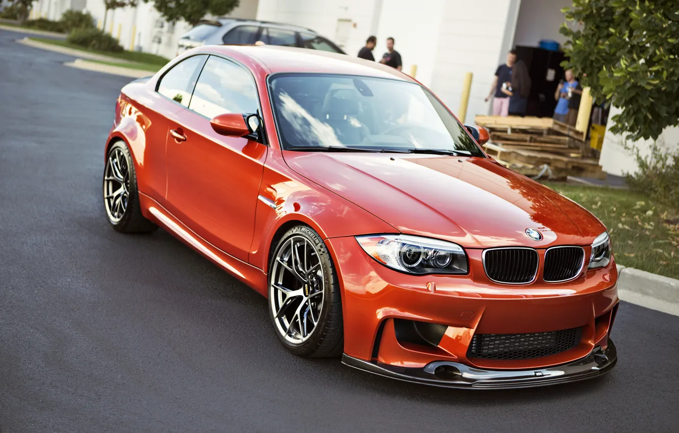 Photo wallpaper BMW, Front, 2011, Side, BMW 1 Series M Coupe, E82, M Sport, M Coupe