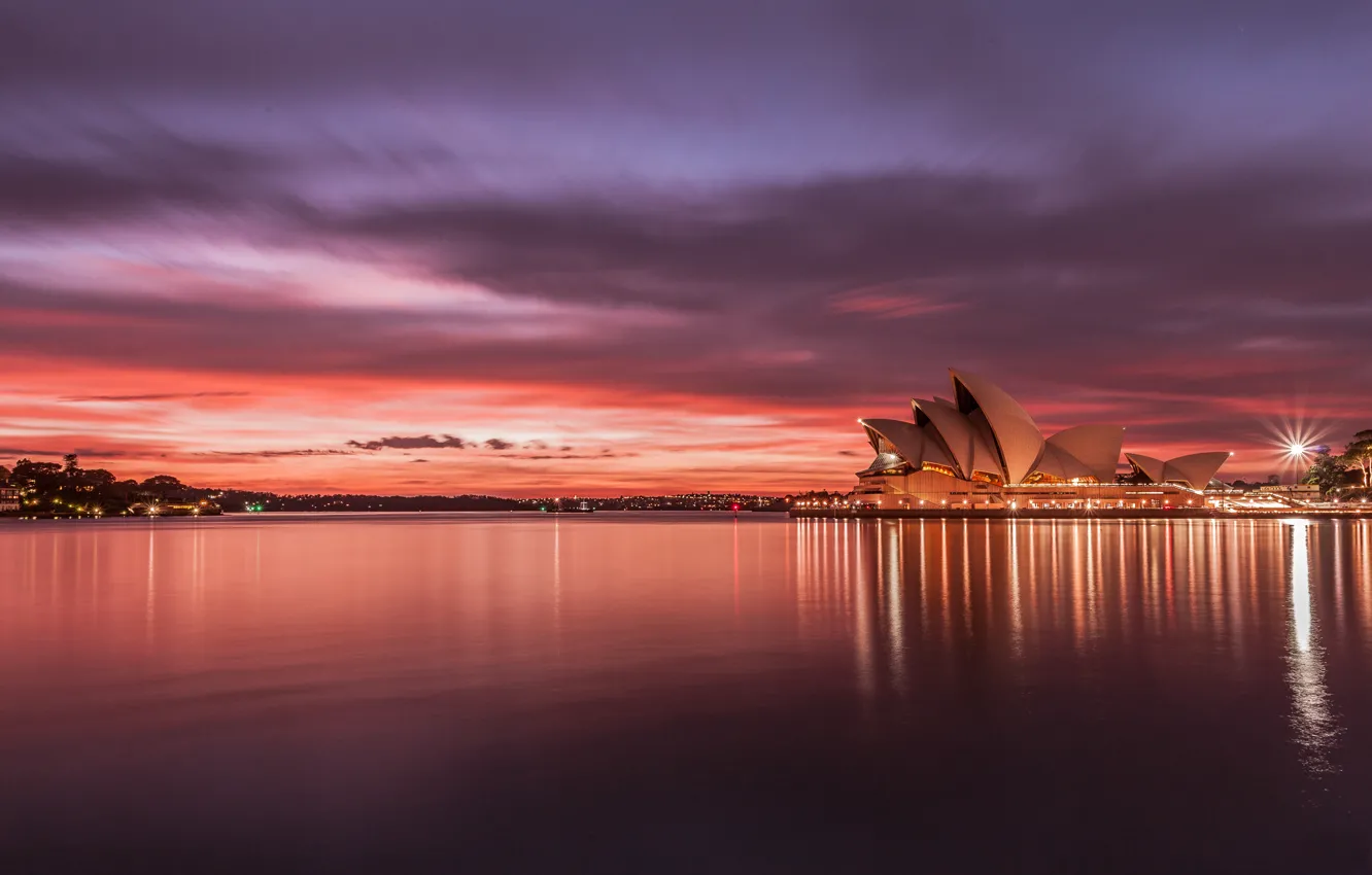 Photo wallpaper sunset, the city, Sydney, Australia, Australia, Sydney, Opera house