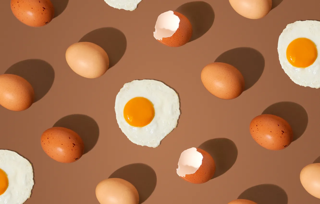 Photo wallpaper food, eggs, scrambled eggs, shell