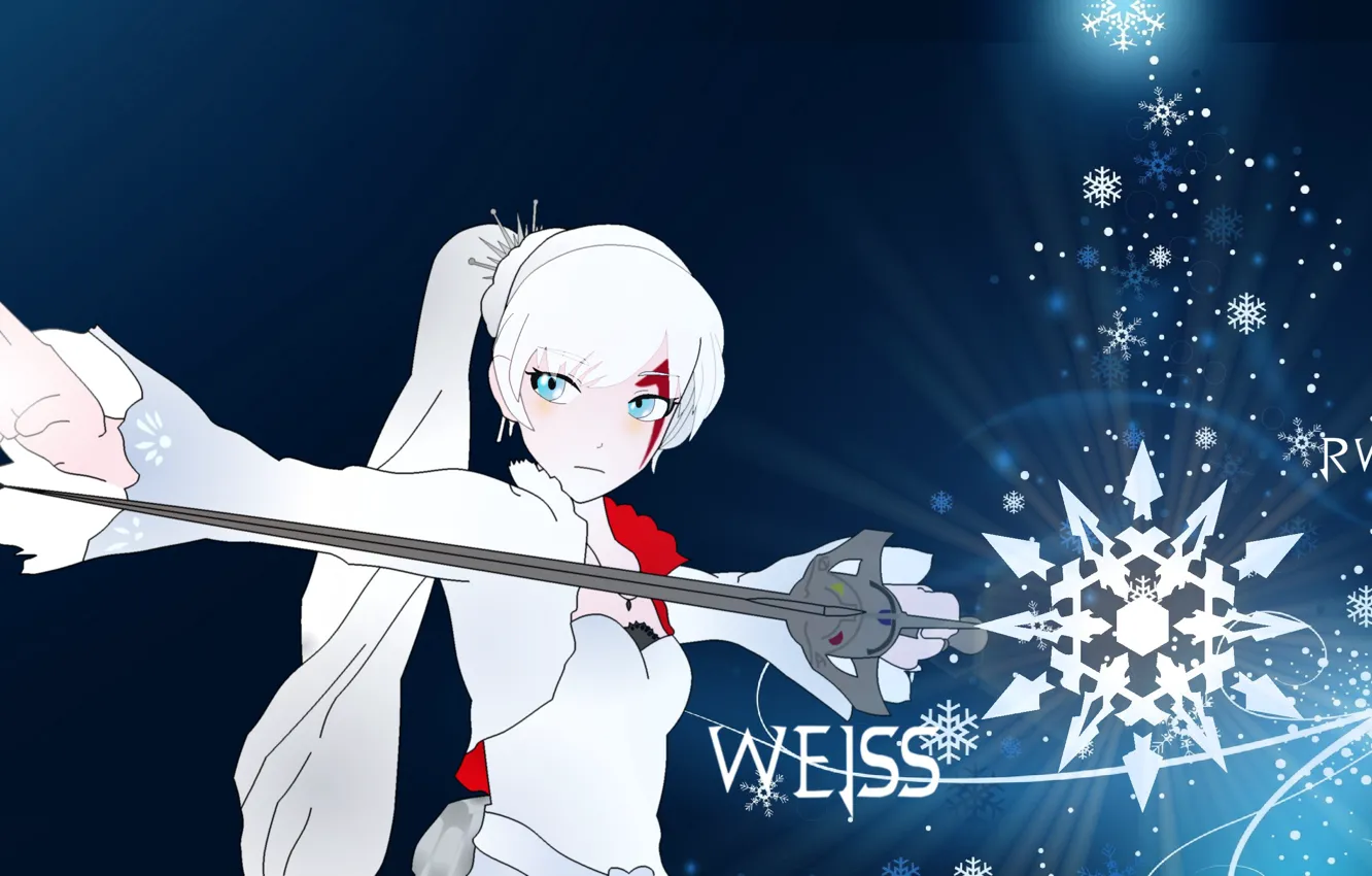 Photo wallpaper kawaii, sword, dress, anime, snow, pretty, ken, blade