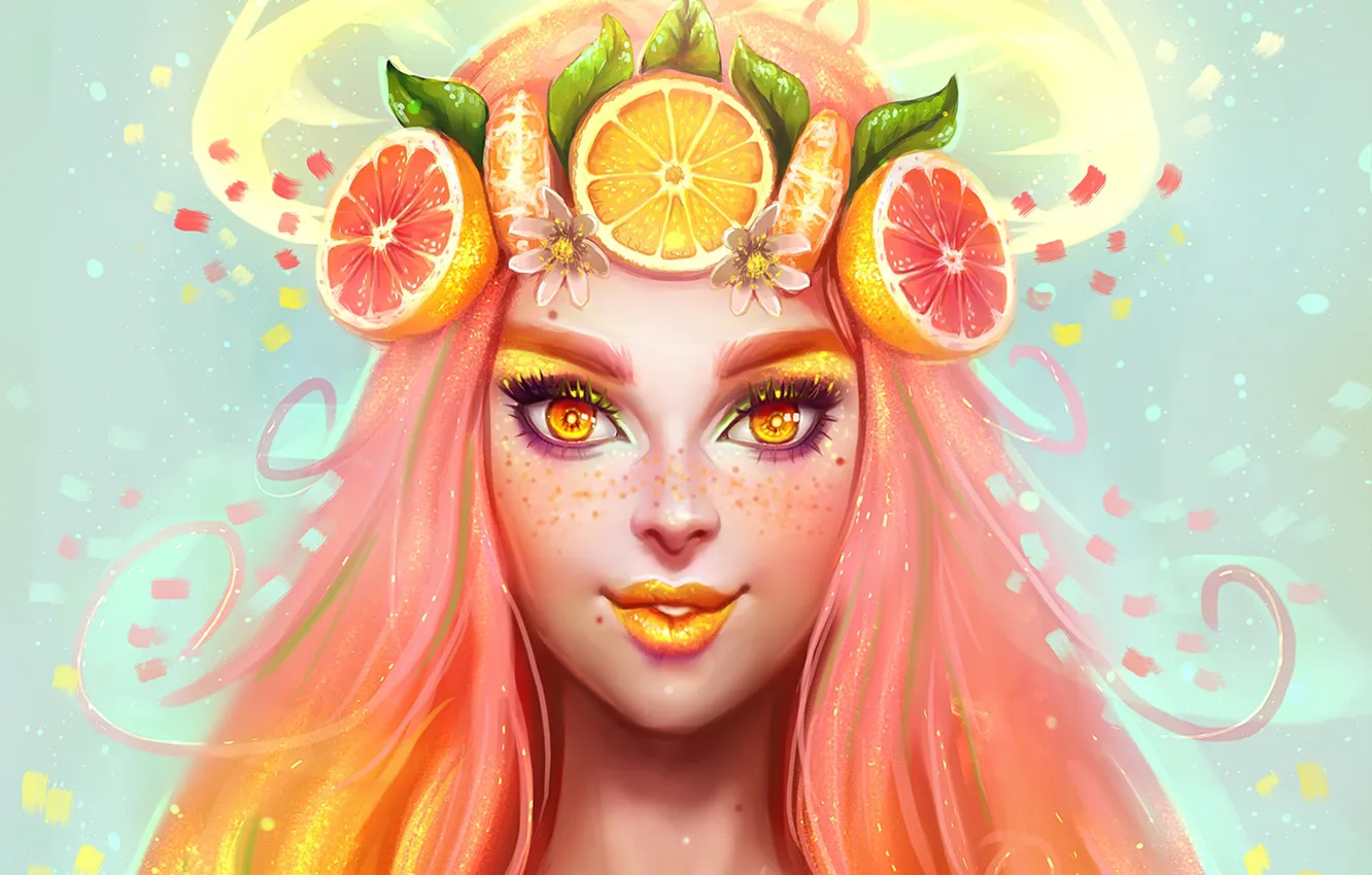 Photo wallpaper eyes, look, girl, face, hair, beauty, anime, art