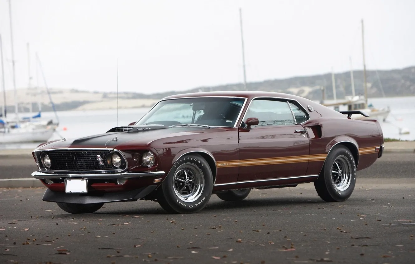 Photo wallpaper Mustang, Ford, yacht, Mustang, Ford, Mach 1, Firestone
