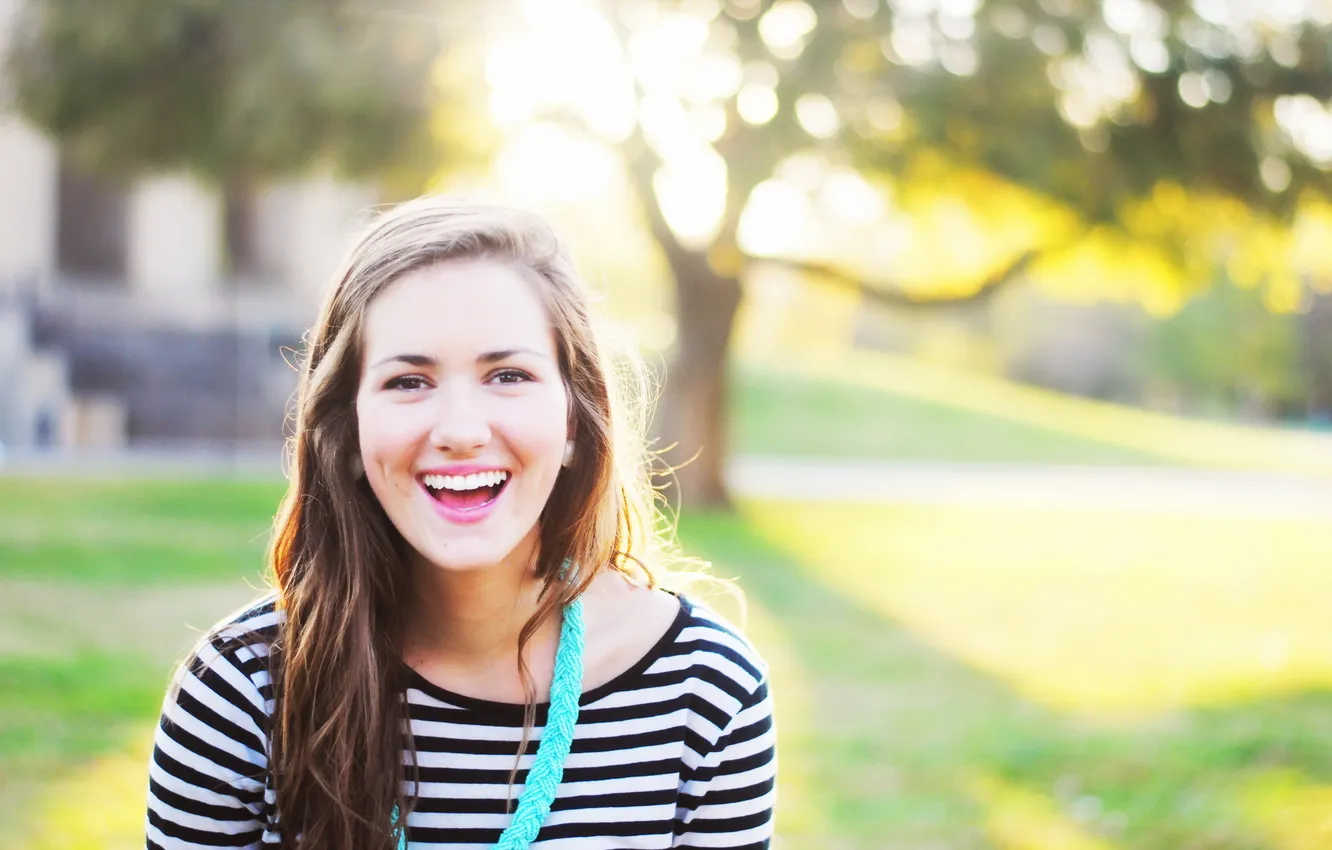 Photo wallpaper girl, smile, mood, portrait