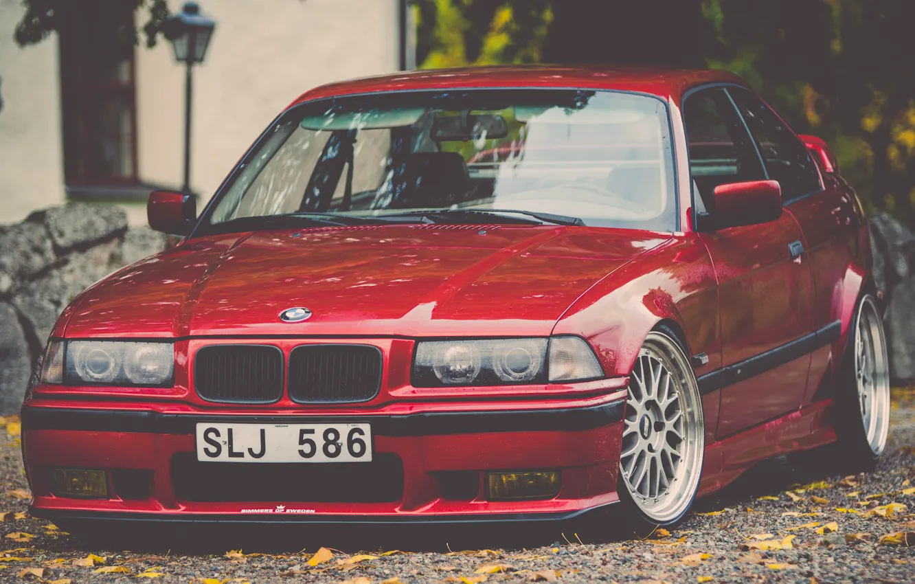 Photo wallpaper tuning, bmw, BMW, red, stance, E36