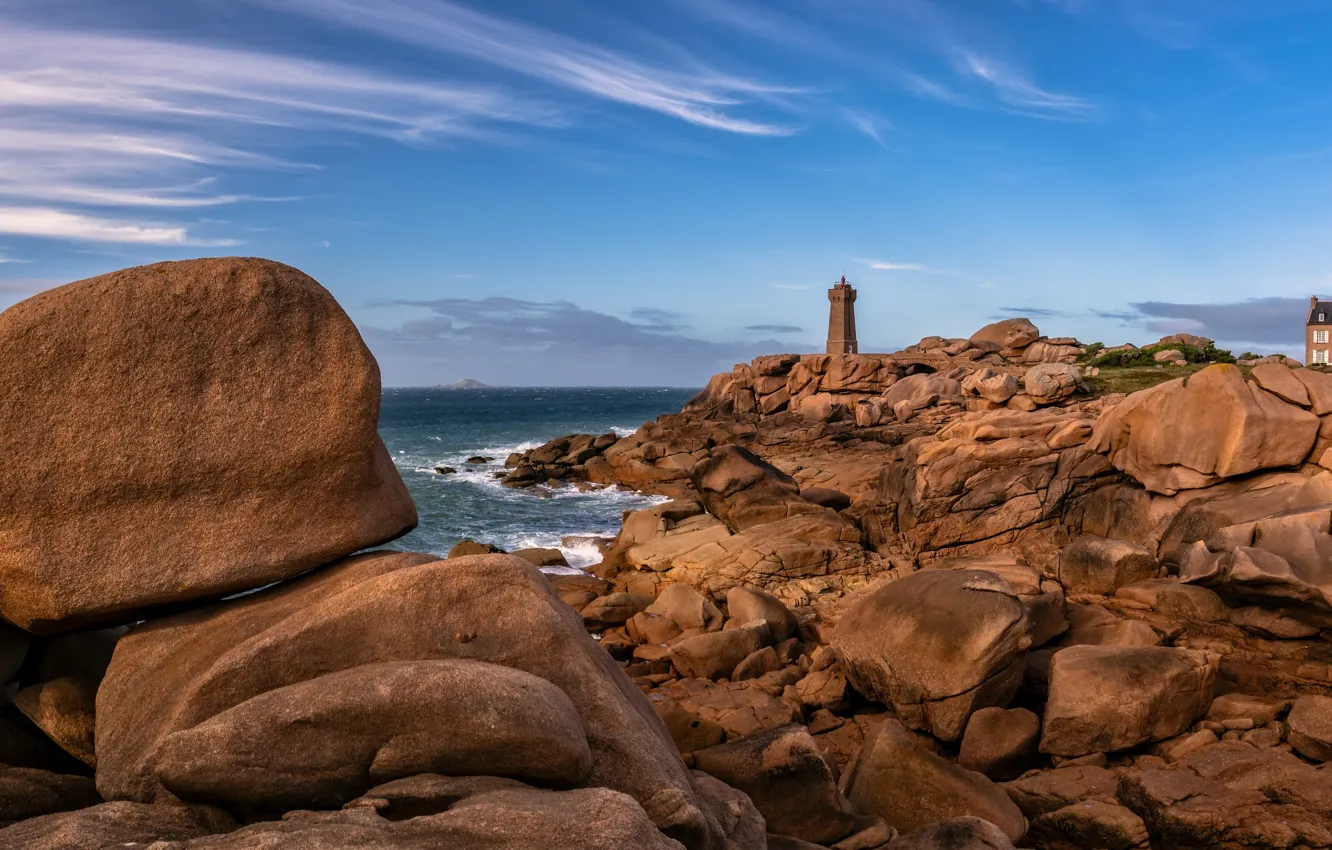 Photo wallpaper France, Brittany, Granite Rose