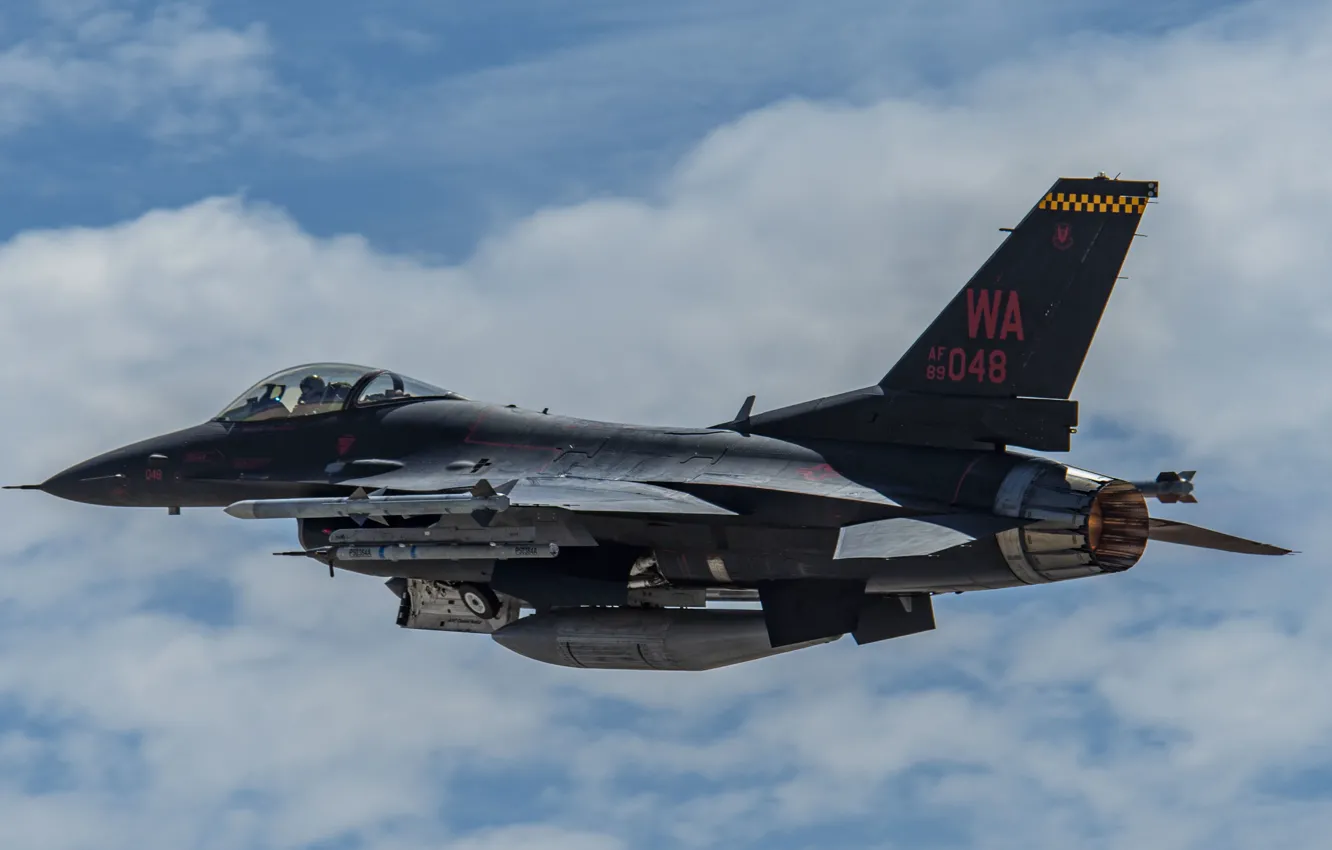 Photo wallpaper UNITED STATES AIR FORCE, General Dynamics F-16 Fighting Falcon, the fourth generation fighter, American multifunctional …