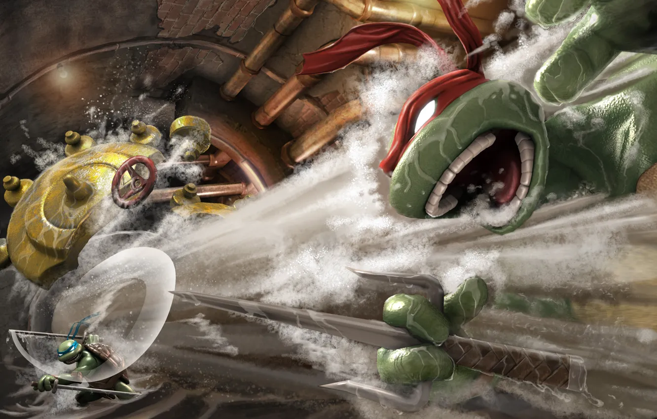 Photo wallpaper bug, turtles, smash up, mutant ninja turtles, TMNT