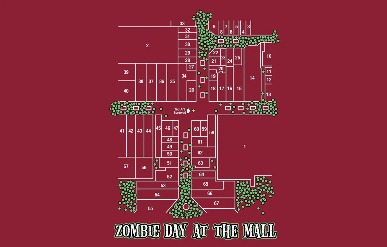 Photo wallpaper plan, zombies, circles