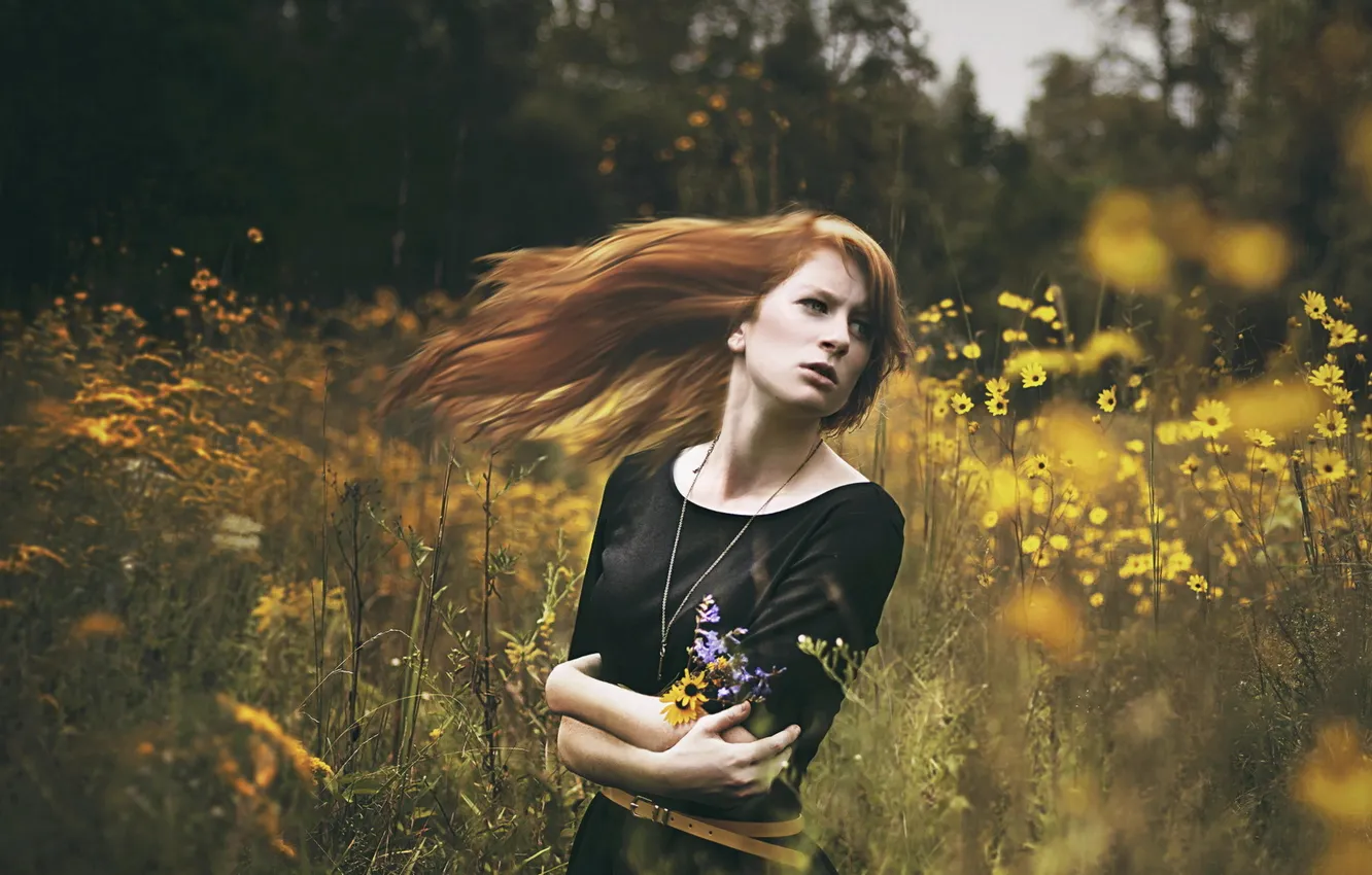 Photo wallpaper summer, girl, nature, mood