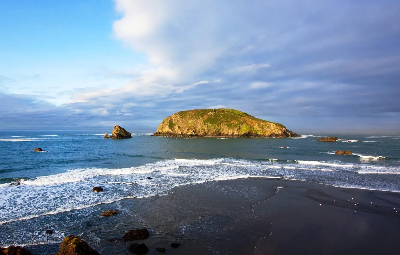 Photo wallpaper the sky, the ocean, island