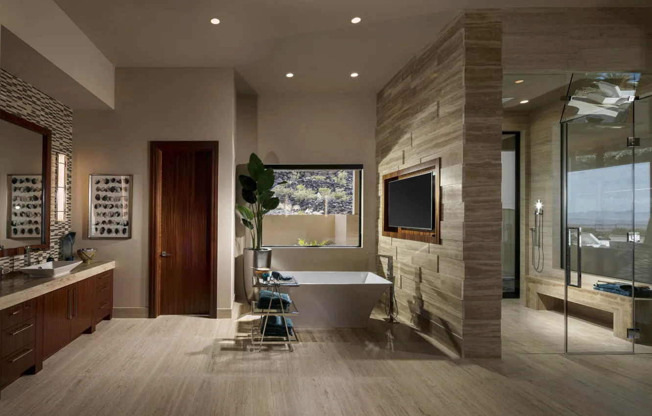 Photo wallpaper room, interior, sauna, bathroom