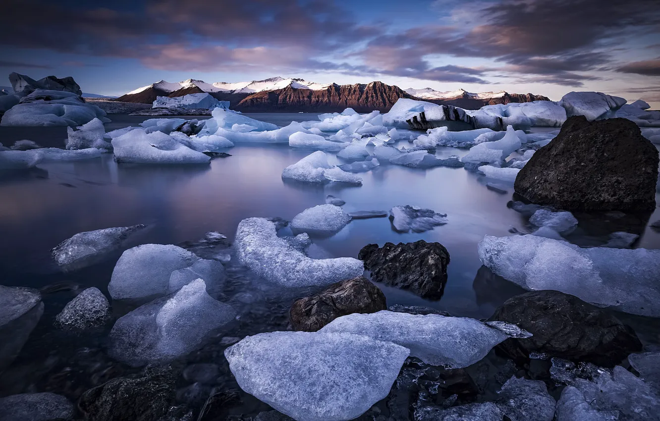 Photo wallpaper Iceland, Iceland, Ice Lagoon