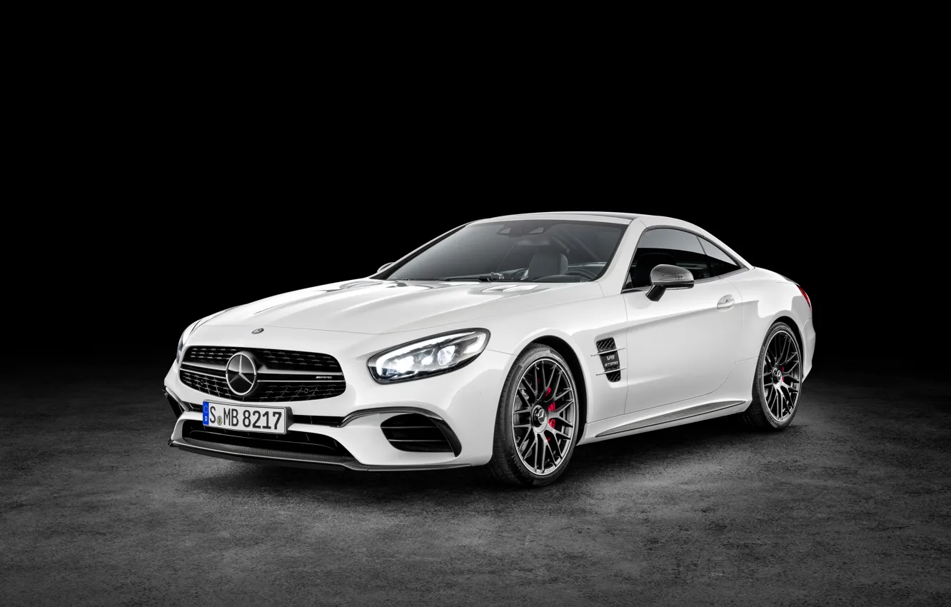 Photo wallpaper Mercedes-Benz, Auto, White, Machine, Car, SL 63, 2015, Mercedes-AMG