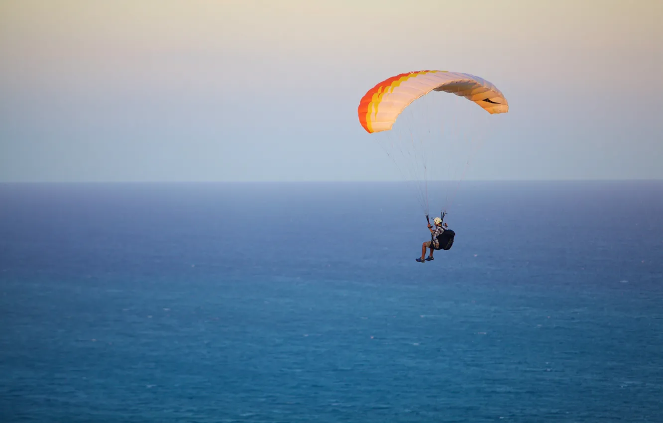 Photo wallpaper sea, extreme sport, speedfly
