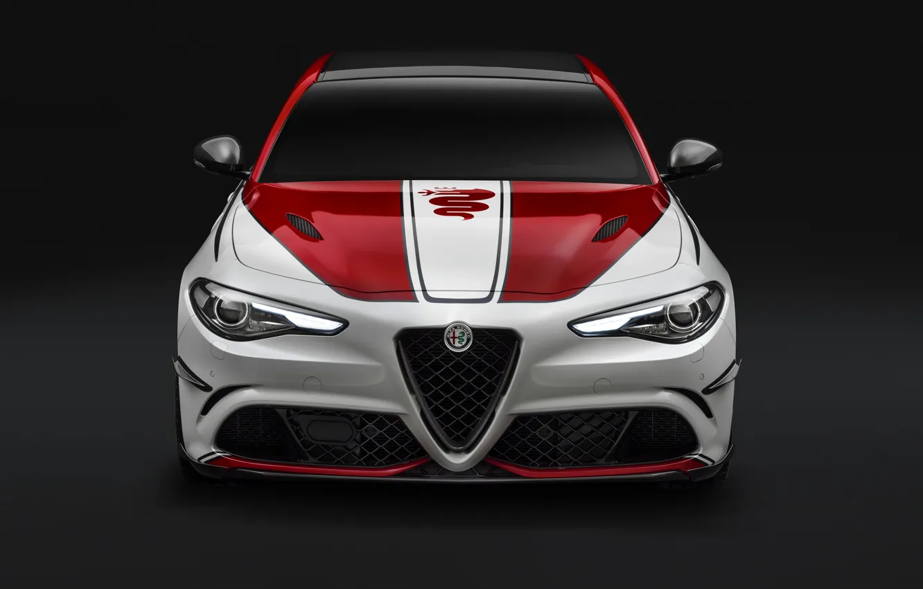 Photo wallpaper Alfa Romeo, Four-leaf clover, Giulia, 2019, Alfa Romeo Racing