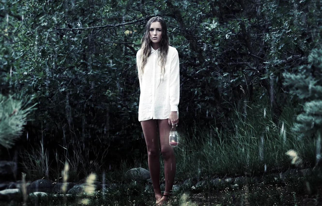 Photo wallpaper girl, night, loneliness