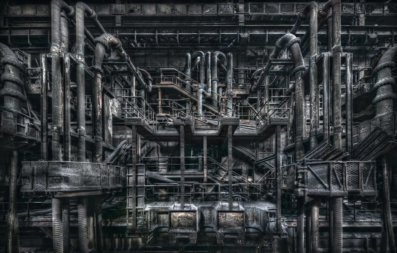 Photo wallpaper background, plant, factory