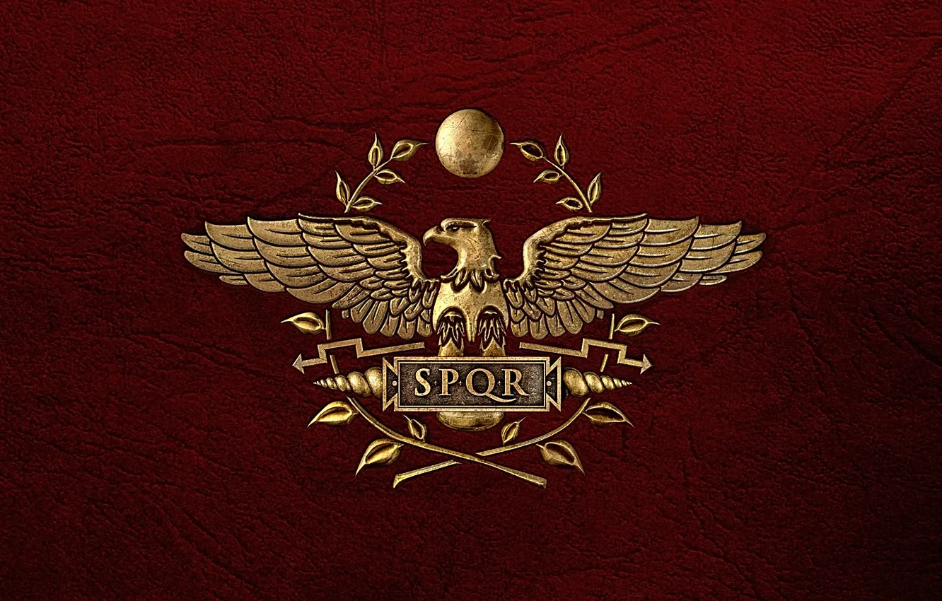 Photo wallpaper red, background, leather, symbol, coat of arms, Empire, Rome, Roman