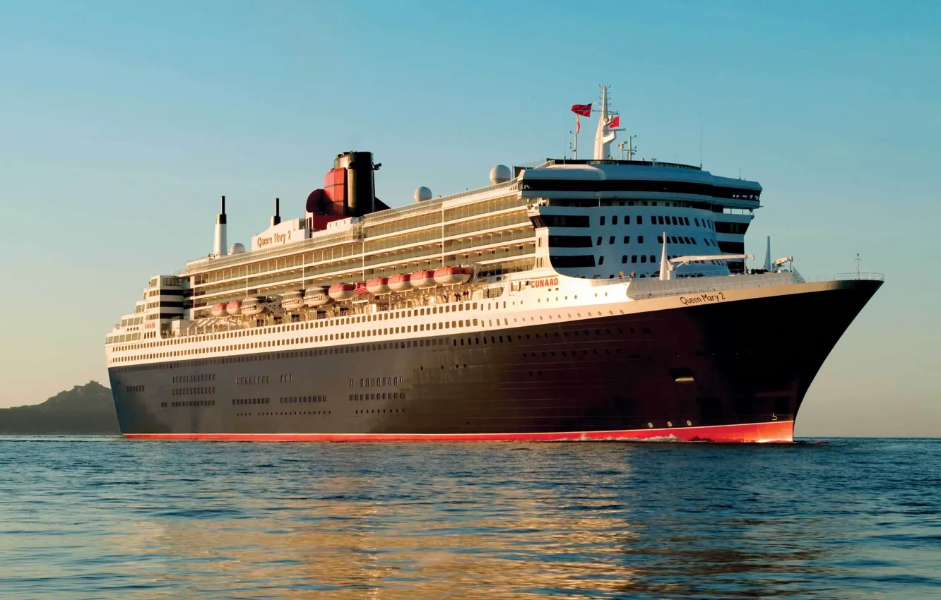 Photo wallpaper water, ship, steamer, the ship, Queen Mary