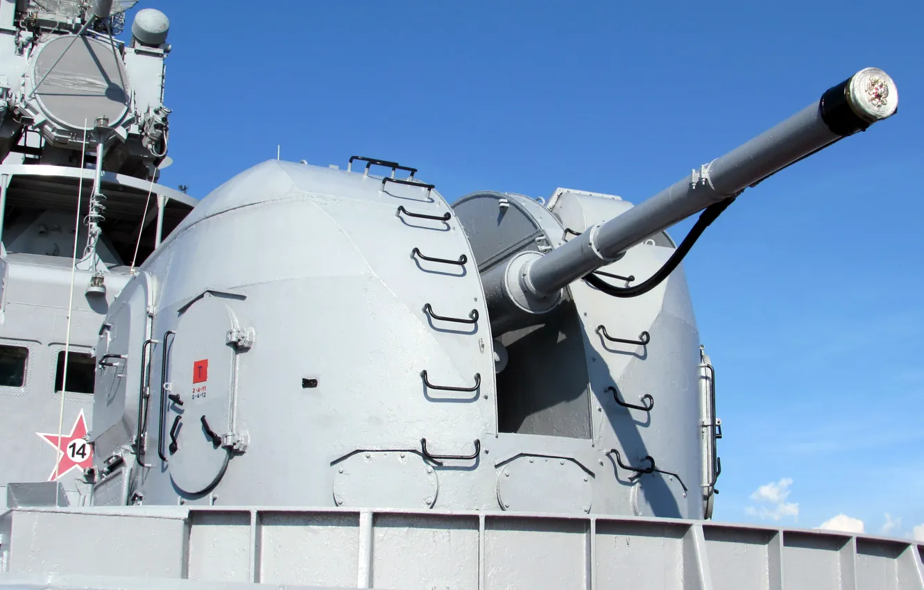 Photo wallpaper artillery, ship, AK-100, single-barreled