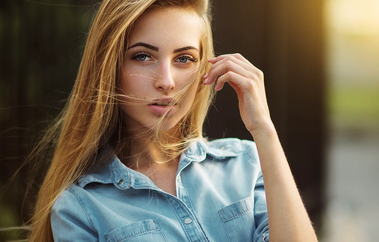 Photo wallpaper look, Alina, Maxim Kuzin, Flowing hair