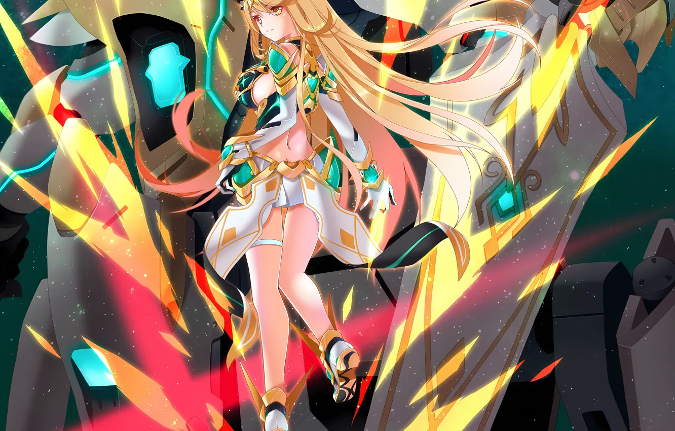 Photo wallpaper girl, sexy, cleavage, blouse, long hair, boobs, anime, beautiful