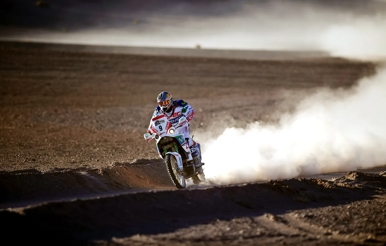 Photo wallpaper sand, landscape, Wallpaper, race, sport, desert, speed, motorcycle