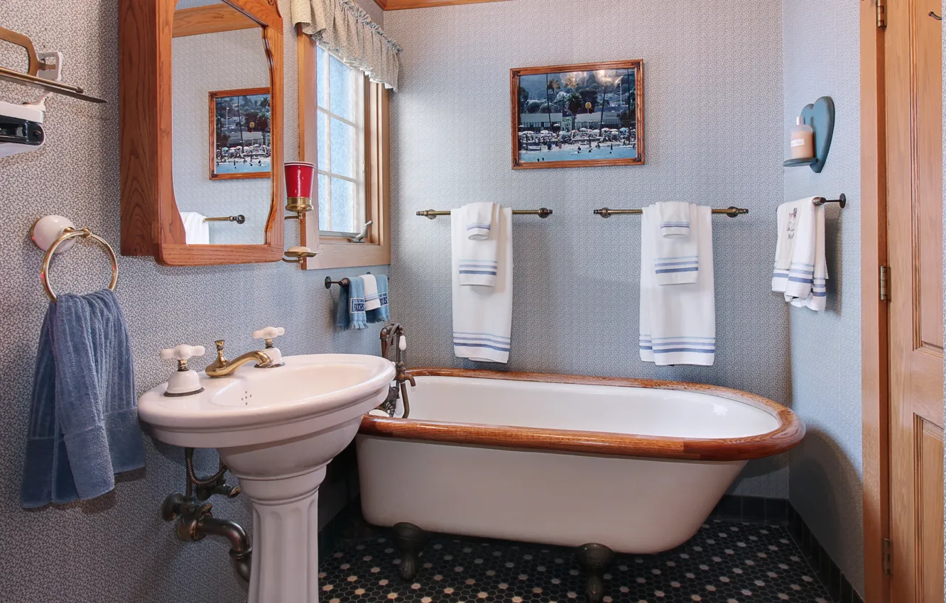 Photo wallpaper decoration, accessories, bathroom mirrors