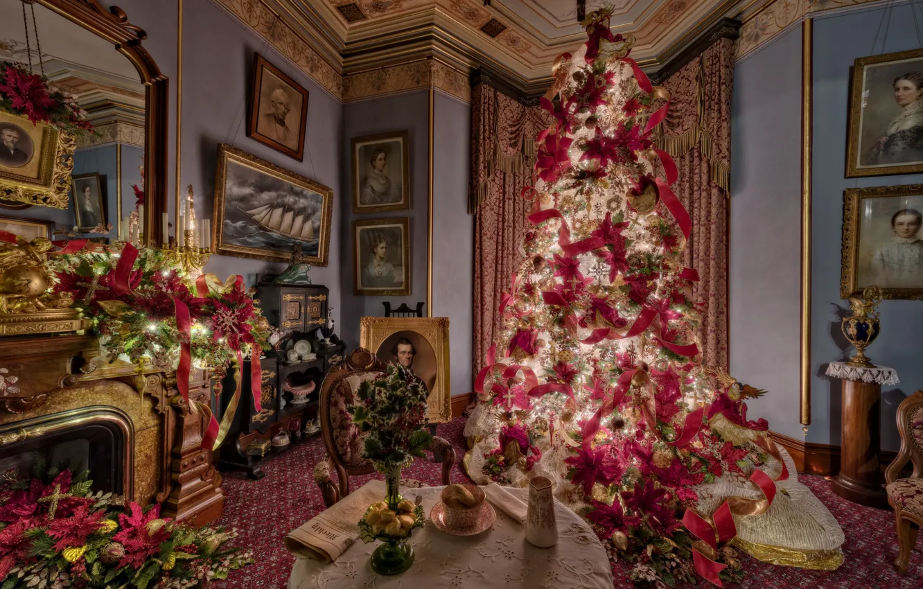 Photo wallpaper room, holiday, tree