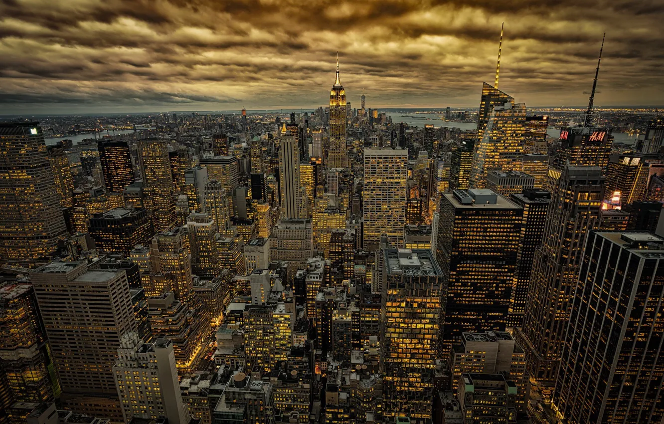 Photo wallpaper New York, NYC, in gold
