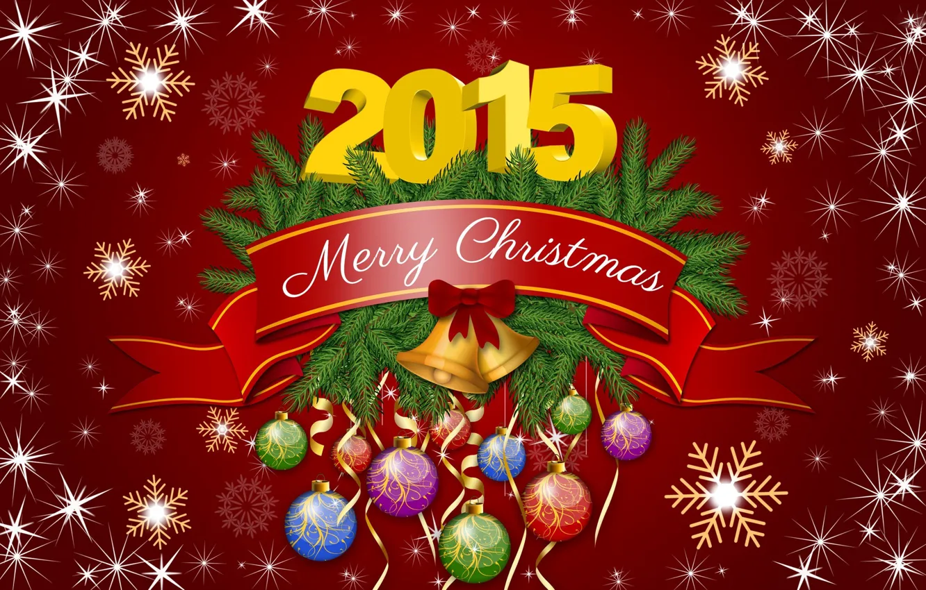 Photo wallpaper decoration, graphics, new year, Christmas, 2015
