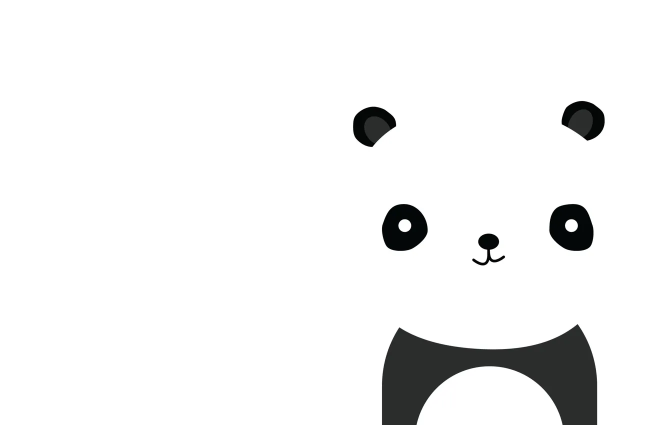 Photo wallpaper white, smile, black, minimalism, Panda