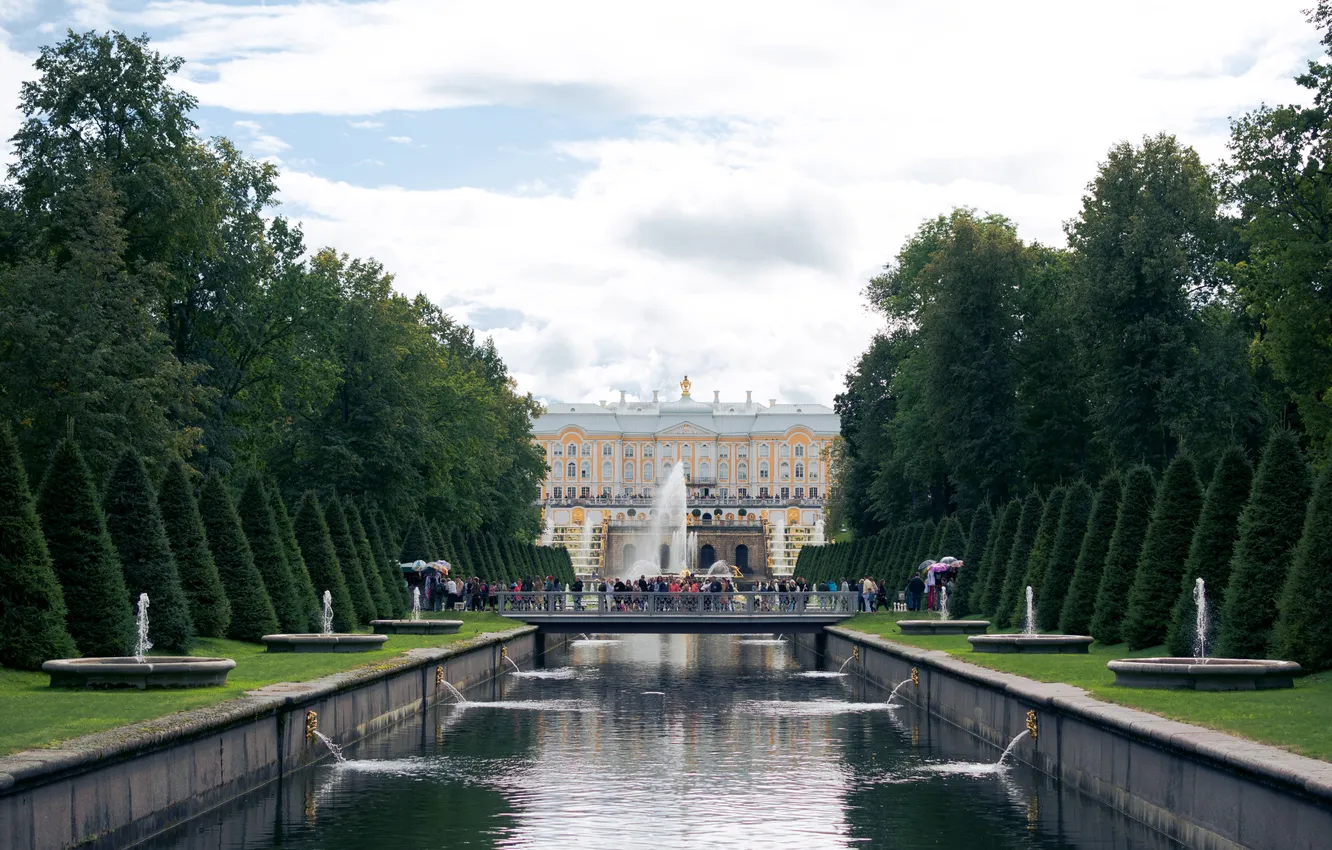 Photo wallpaper people, building, Saint Petersburg, architecture, water channel, Peterhof