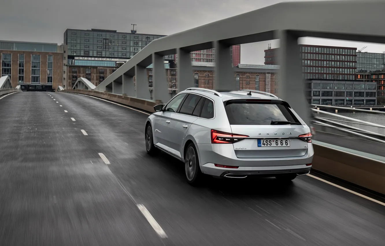 Photo wallpaper bridge, hybrid, Skoda, universal, Skoda, Superb, 2020, Superb Combi