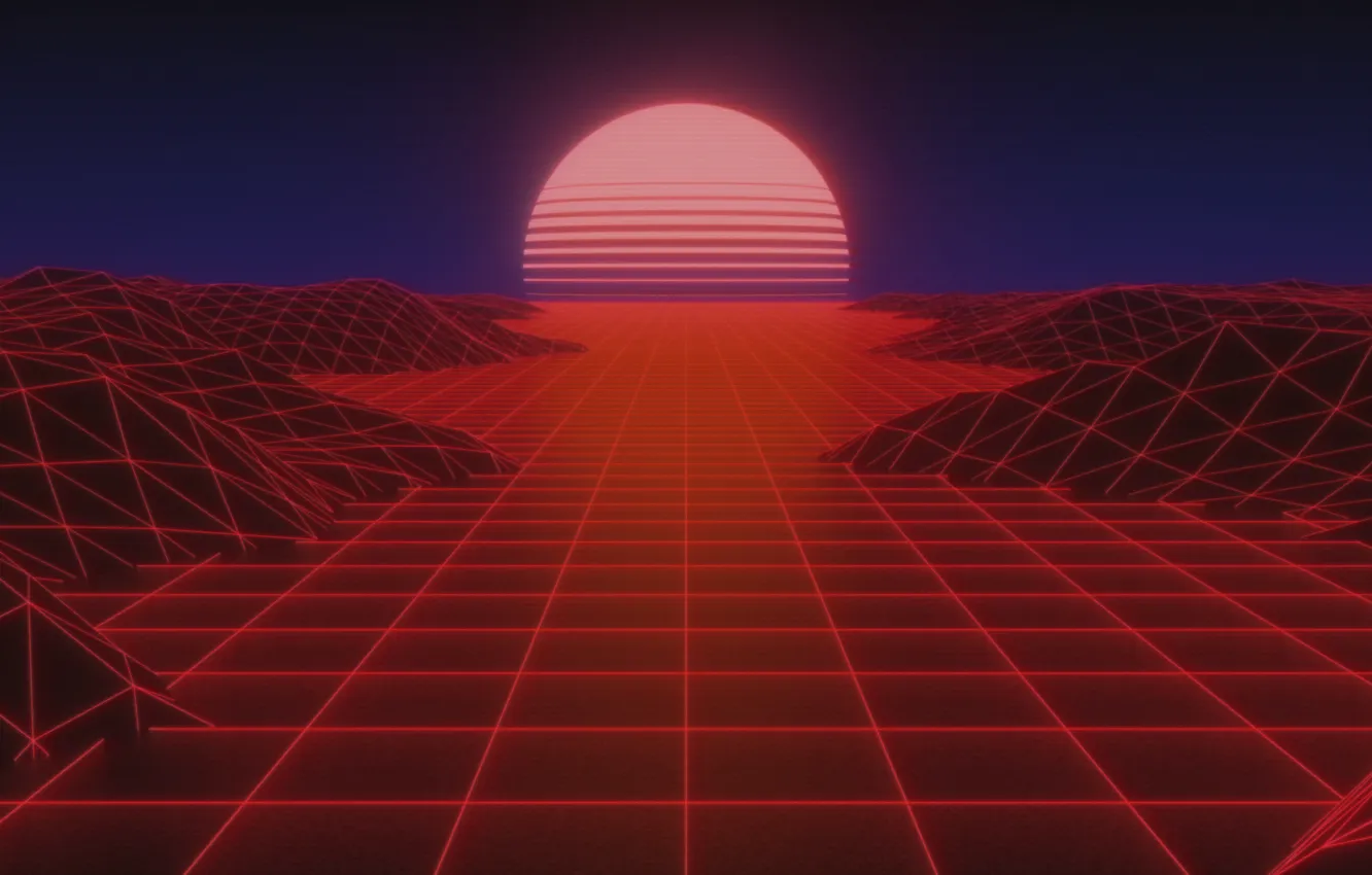 Photo wallpaper The sun, Music, Background, 80s, Neon, Rendering, VHS, 80's