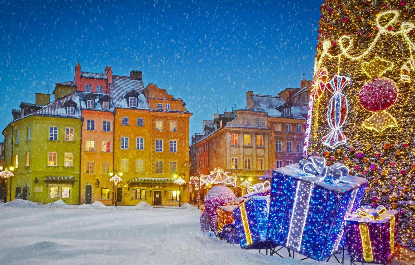 Photo wallpaper Christmas, Poland, Warsaw