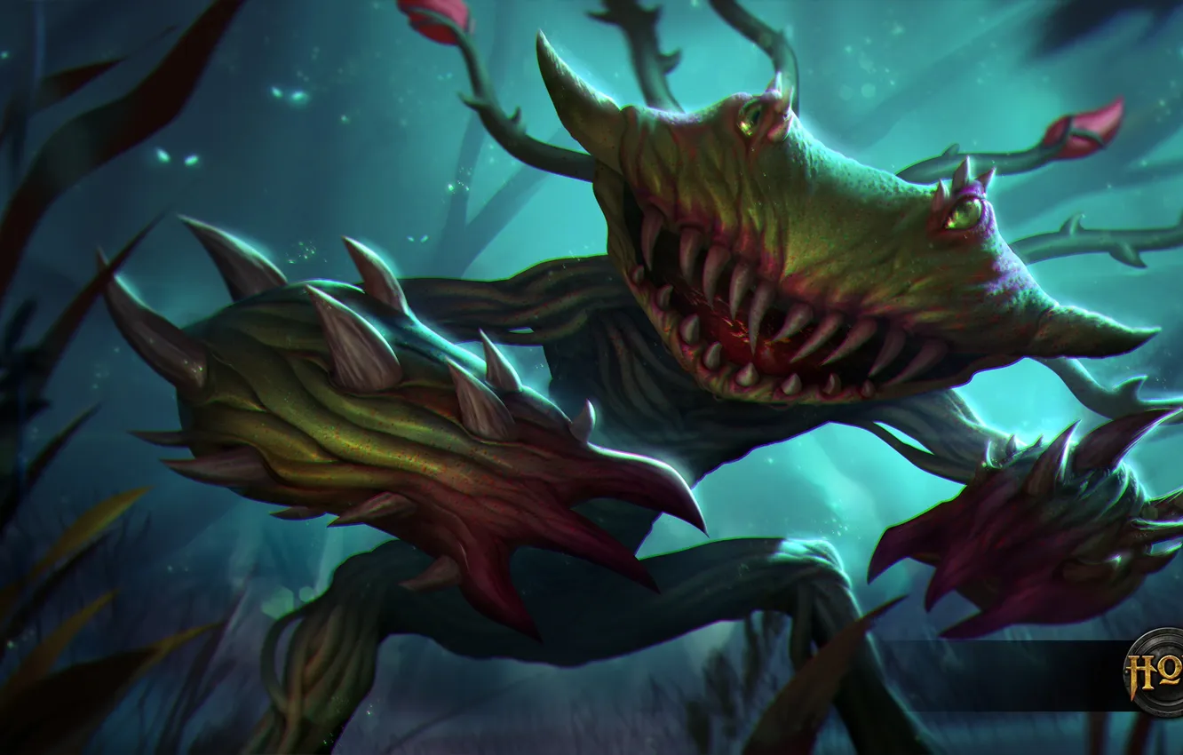 Photo wallpaper monster, teeth, fangs, art, Heroes of Newerth, moba, Bramble