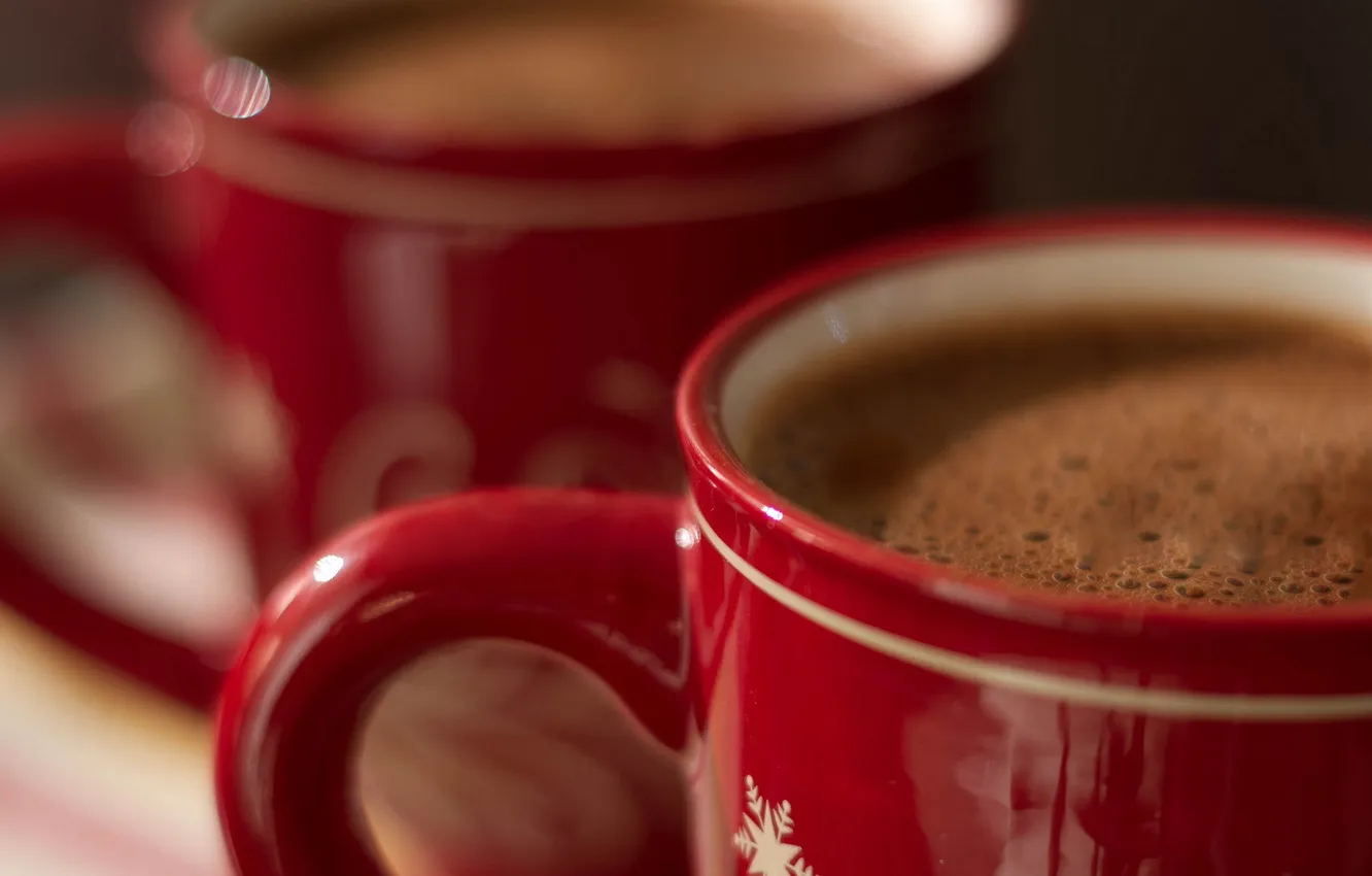 Photo wallpaper macro, Cup, hot chocolate