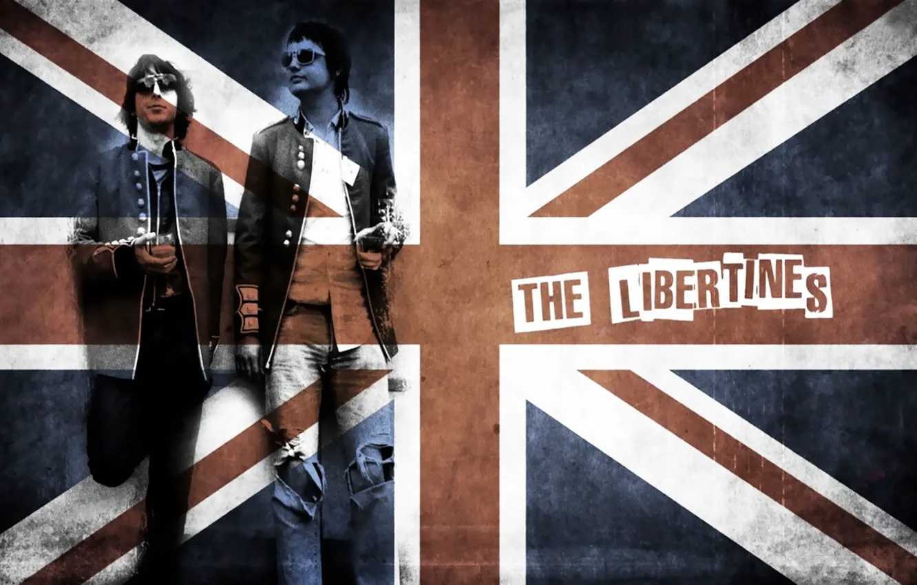 Photo wallpaper music, rock, band, flag, english rock band, the libertines