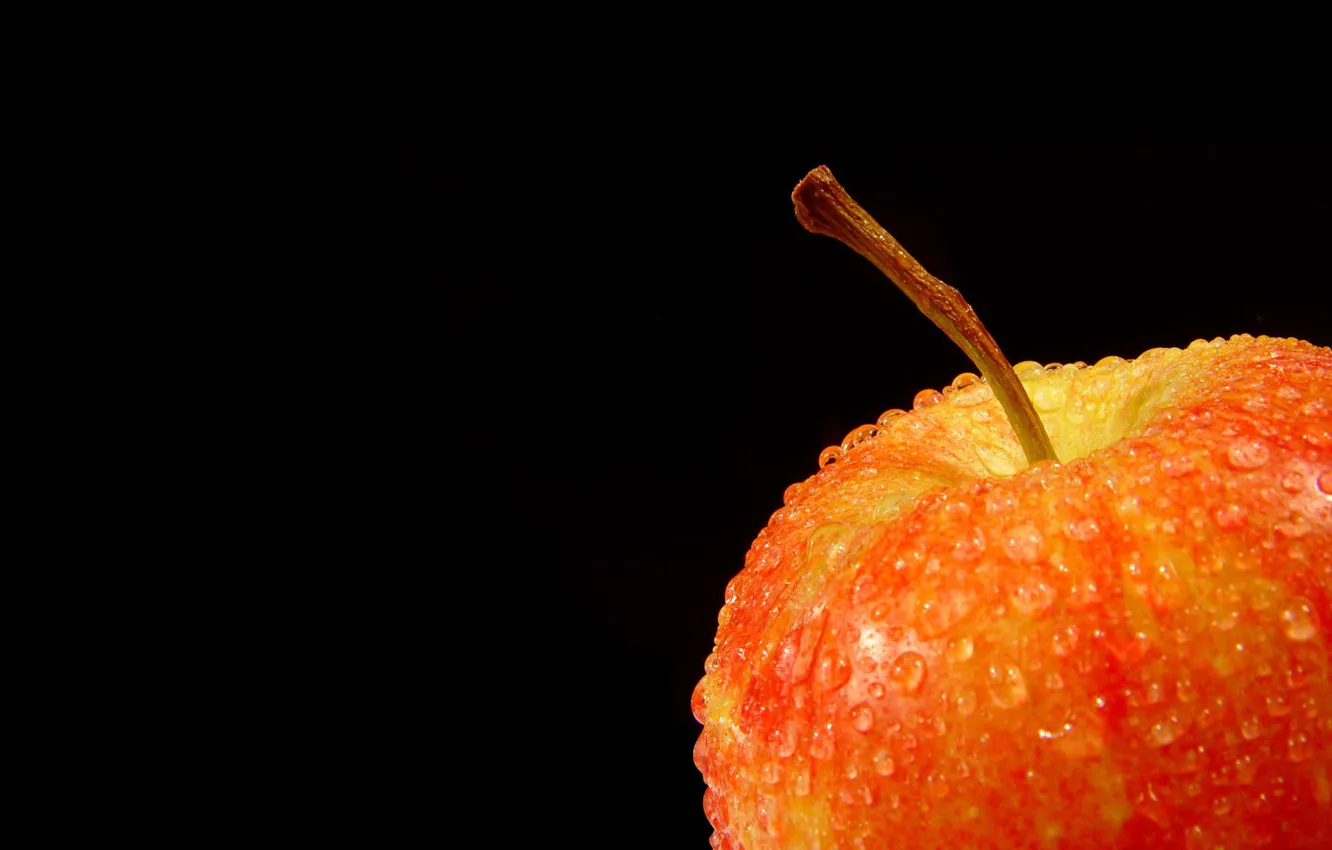 Photo wallpaper Drops, Apple, Black background