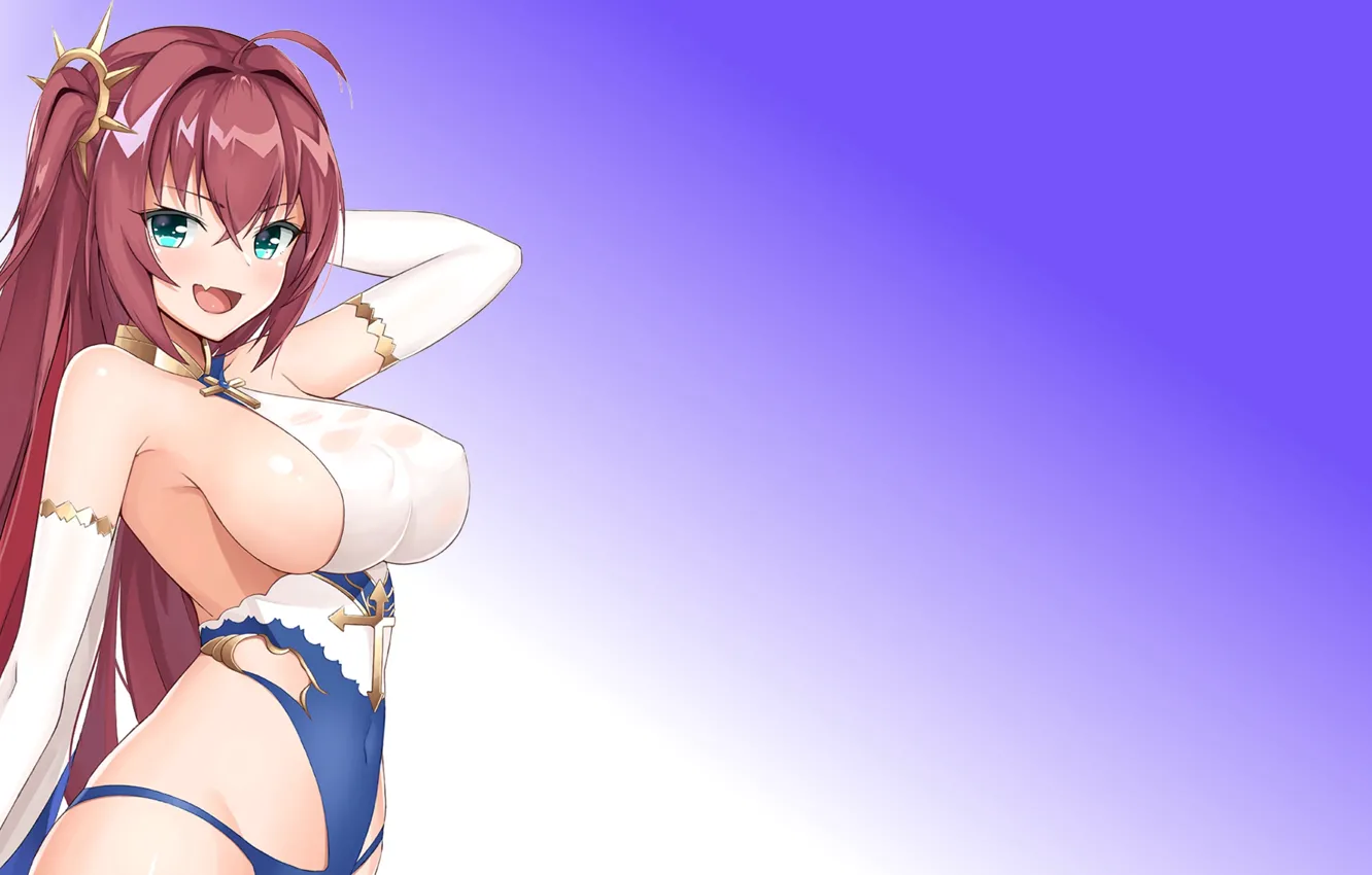 Photo wallpaper kawaii, girl, hot, sexy, red hair, boobs, anime, pretty