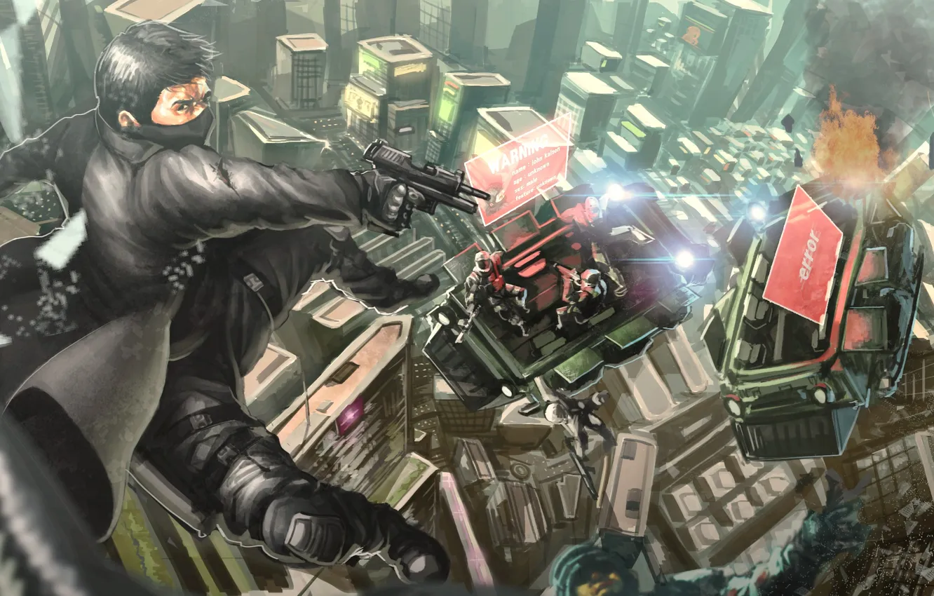 Photo wallpaper chase, soldiers, agent, Syndicate, Miles Kilo