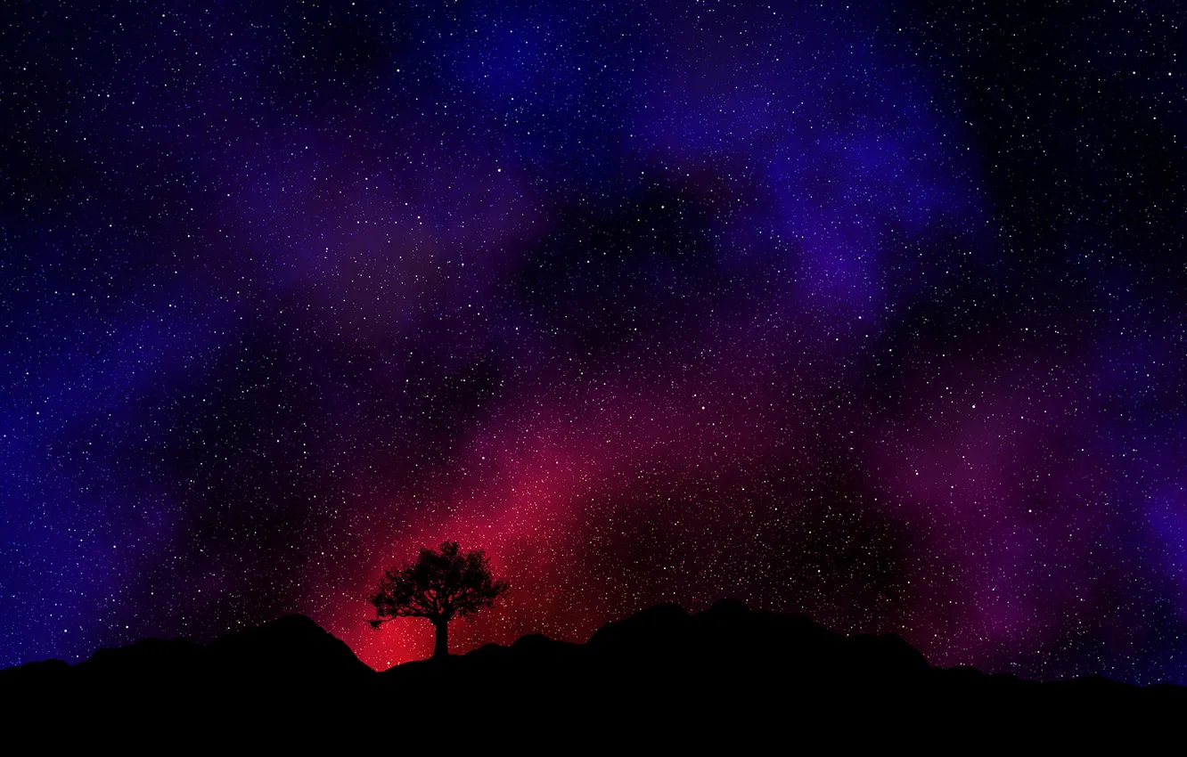 Photo wallpaper dark, red, black, Space, Galaxy