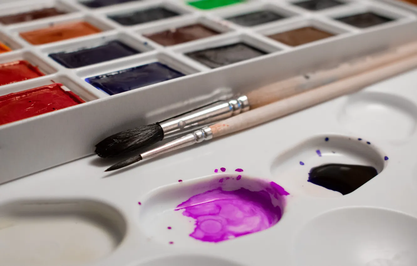 Photo wallpaper paint, watercolor, brush