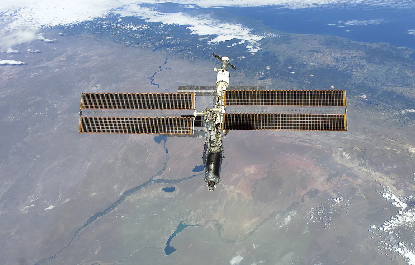Photo wallpaper space, Earth, ISS