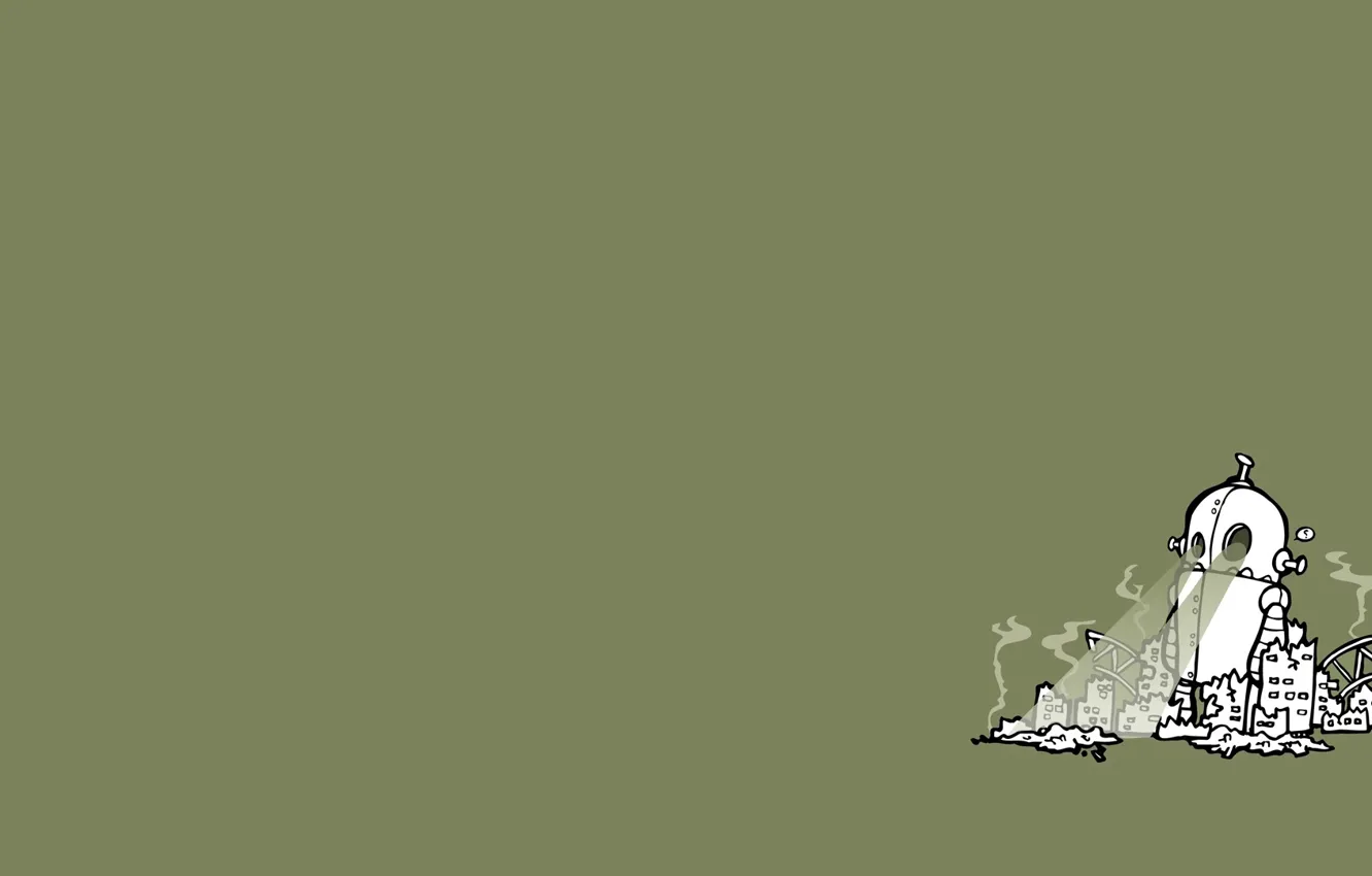 Photo wallpaper building, robot, evil, breaks