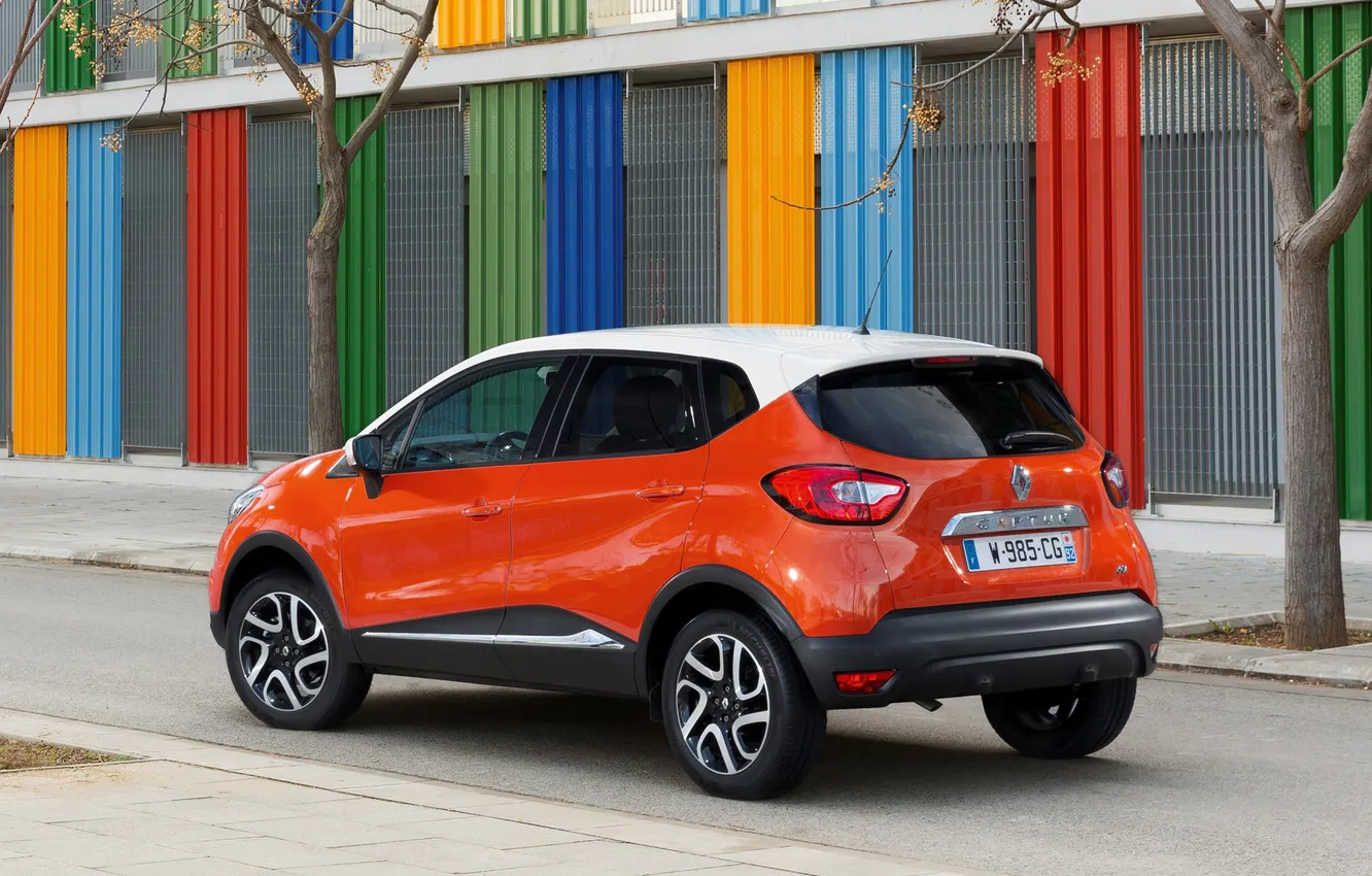 Photo wallpaper car, machine, Renault, orange, Reno, Captur