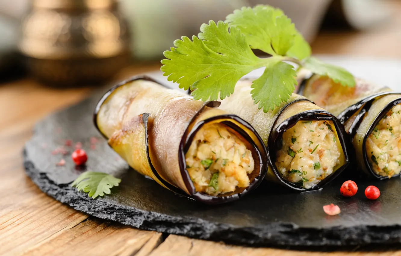 Photo wallpaper rolls, appetizer, filling, eggplant