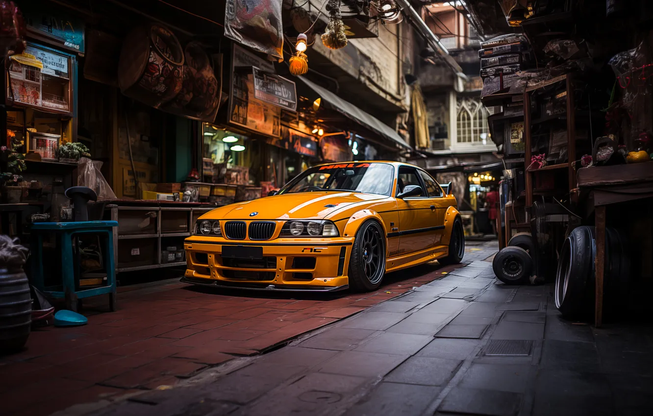 Photo wallpaper BMW, vintage, Garage